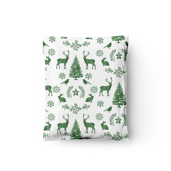 12"x15" Winter Deer Designer Poly Mailers Shipping Envelopes Premium Bags - Picture 5 of 6